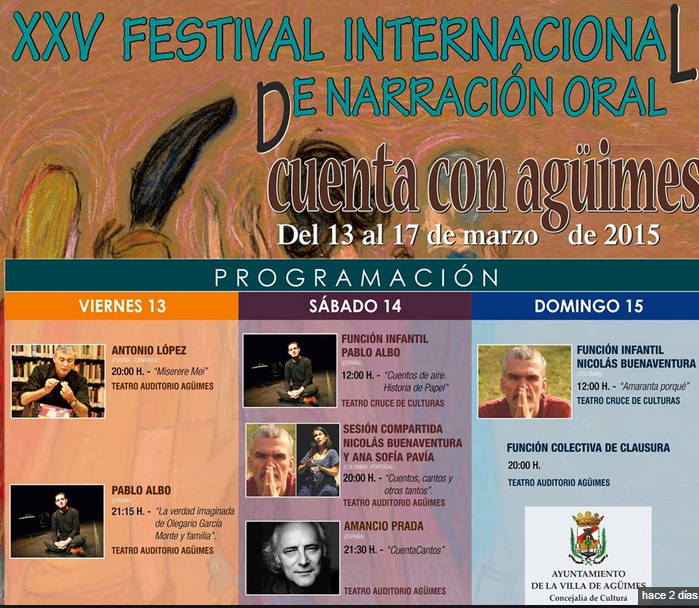 25 Festival Internacional de Narración Oral-Cuenta con Agüimes 